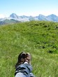 Marcheur vue montagne