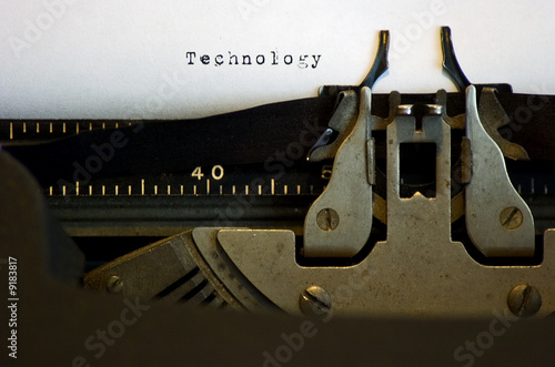 technology typed on antique typewriter technology typed on antique typewriter