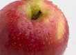 Red apple, sprayed with water. Studio shot.
