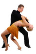 dancing couple isolated white background