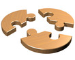 Round jigsaw with three pieces Round jigsaw with three pieces