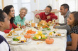 Family All Together At Christmas Dinner