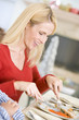 Woman Enjoying Christmas Dinner