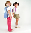 sweet school girls holding hands