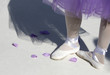 Ballerina in pointe shoes with shadow