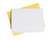 Photo: Blank greeting card on top of colored envelope Blank greeting card on top of colored envelope