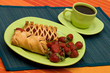 breakfast and coffee on the table