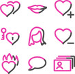 Dating web icons, pink contour series