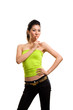 young asian woman having fun eating lollipop