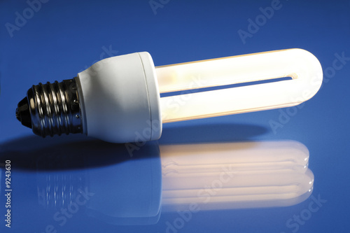 Photo: Energy saving lightbulb, close-up Energy saving lightbulb, close-up