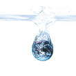 Melting earth in water, (digital composite)