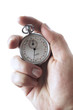 Man's hand holding Stop watch