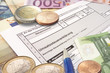 German tax return form, close-up