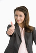 Businesswoman, thumb up, close-up