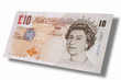 British currency banknotes Ten British Pound, close-up