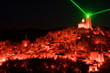 Light show at castle in Veliko Tarnovo, bulgarian medieval town