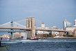 Photo: Brooklyn bridge with waterfalls and tugboat Brooklyn bridge with waterfalls and tugboat