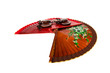 two fans and castanets on white background