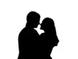 Two in love embrace isolated on a white background