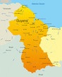 Abstract vector color map of Guyana country Abstract vector color map of Guyana country
