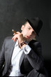 Portrait of the man smoking a cigar Portrait of the man smoking a cigar
