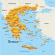 Abstract vector color map of Greece country