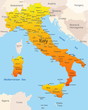 Abstract vector color map of Italy country