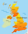 Abstract vector color map of Great Britain country Abstract vector color map of Great Britain country