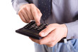businessman using calculator