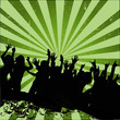 Audience in grunge green rays Audience in grunge green rays