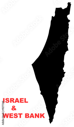 Illustration: Isreal and West bank Map Isreal and West bank Map