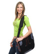 Young smiling student woman. Over white background. Young smiling student woman. Over white background.