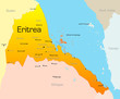 Abstract vector color map of Eritrea country
