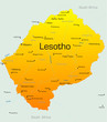 Abstract vector color map of Lesotho country