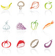 icons of various fruit and vegetables icons of various fruit and vegetables
