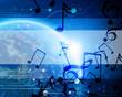 Blue planet earth in outer space