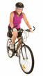 Smiling Fit Senior Woman Riding a Bicycle