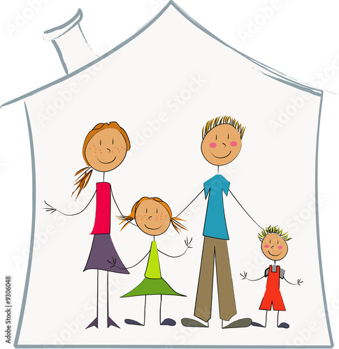 famille dans maison