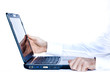 hands on laptop