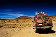 Bolivia , dramatic landscape, jeep desert and mountain