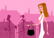 A beautiful girl doing shopping in the city A beautiful girl doing shopping in the city
