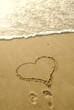 plage et coeur