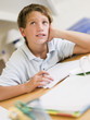 Young Boy Doing Homework In His Room