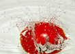 Splash caused of a fresh tomato