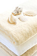Stack of soft towels isolated on white background Stack of soft towels isolated on white background