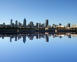 Montreal skyline reflected in water illustration