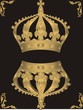 Golden crown on black background