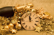 new year decoration on golden background