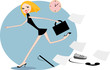 simple vector image of rinning secretary