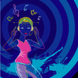 Neon Music style, vector illustration layers file.